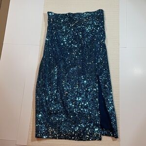 New Blue Sequined skirt Made in Italy Compagnia Italiana Made in Italy  42 Small